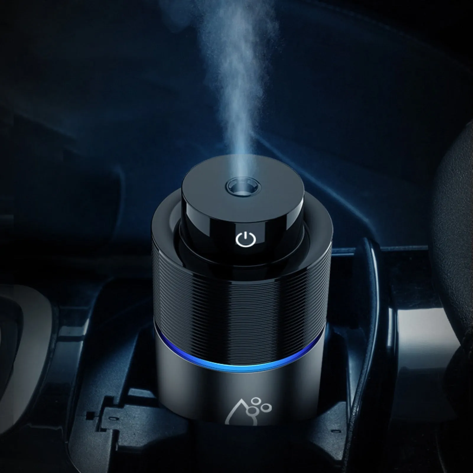 USB Car Mini Spray Air Purifying Humidifier 200ml Water Tank 35ml/H Spray Volume Grey White DC5V Powered Compact Vehicle Humidifier for Dashboard Use