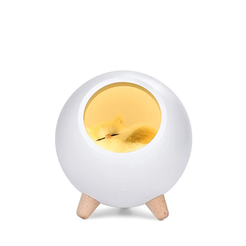 Cat house atmosphere table lamp with ABS shade, battery powered, 130x130x143mm, pink colour option