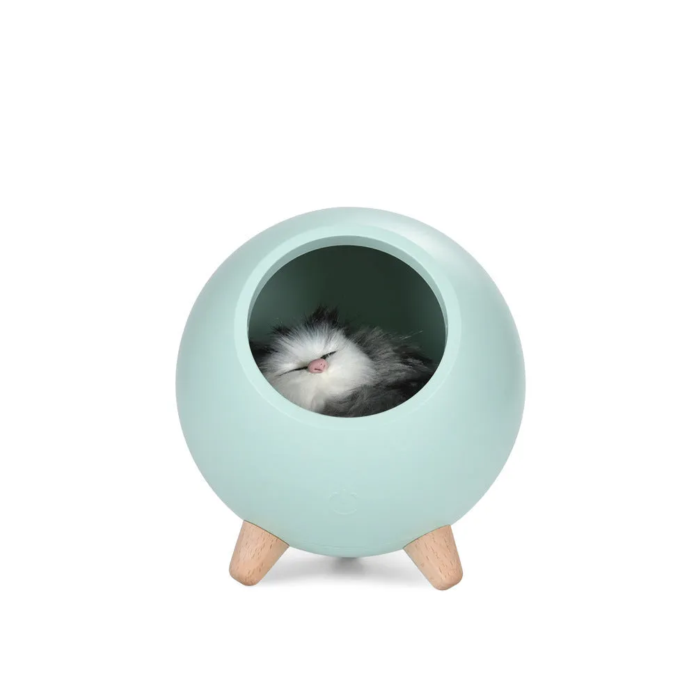 Cat house atmosphere table lamp with ABS shade, battery powered, 130x130x143mm, pink colour option