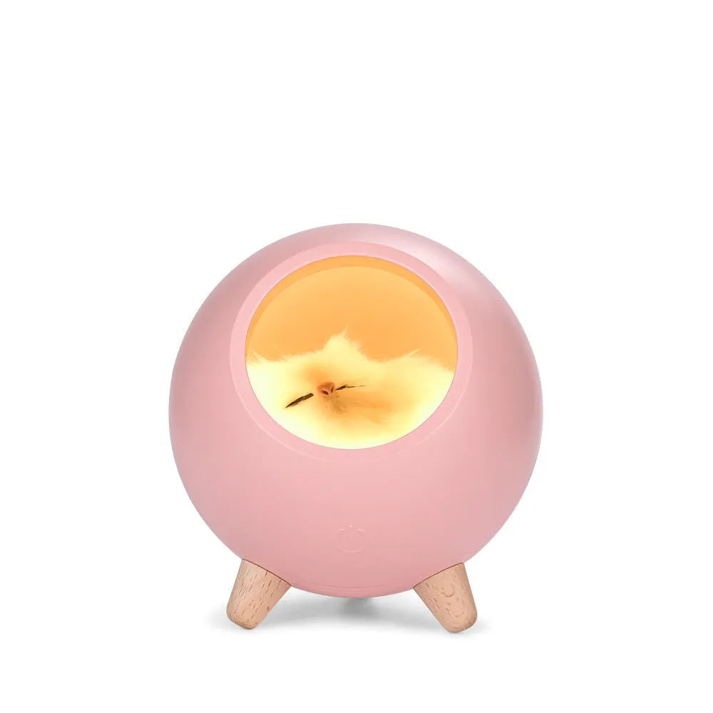 Cat house atmosphere table lamp with ABS shade, battery powered, 130x130x143mm, pink colour option