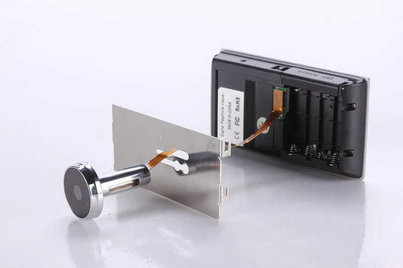 3.5 inch video digital door camera with 120 degree angle peephole viewer in black ABS plastic
