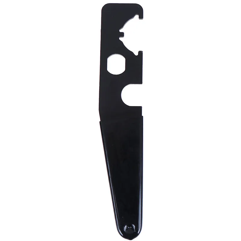 Black steel and rubber multi-function tactical wrench on dark surface showing slim 20.8cm profile