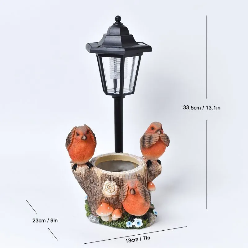 Solar hexagonal garden lamp with American country style design options