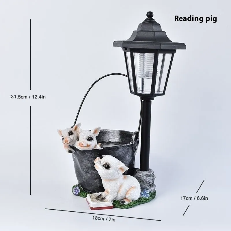 Solar hexagonal garden lamp with American country style design options