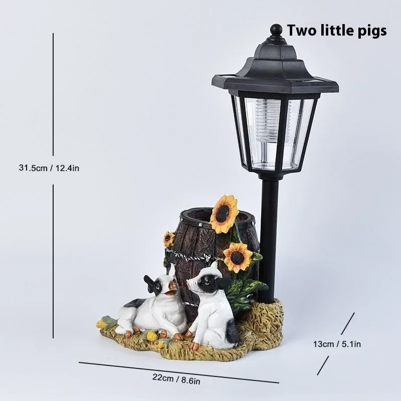 Solar hexagonal garden lamp with American country style design options