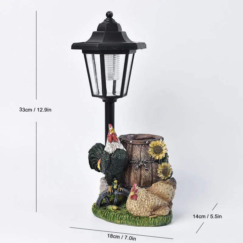 Solar hexagonal garden lamp with American country style design options