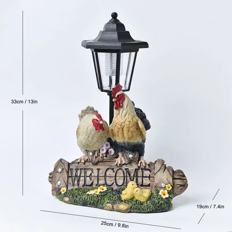 Solar hexagonal garden lamp with American country style design options