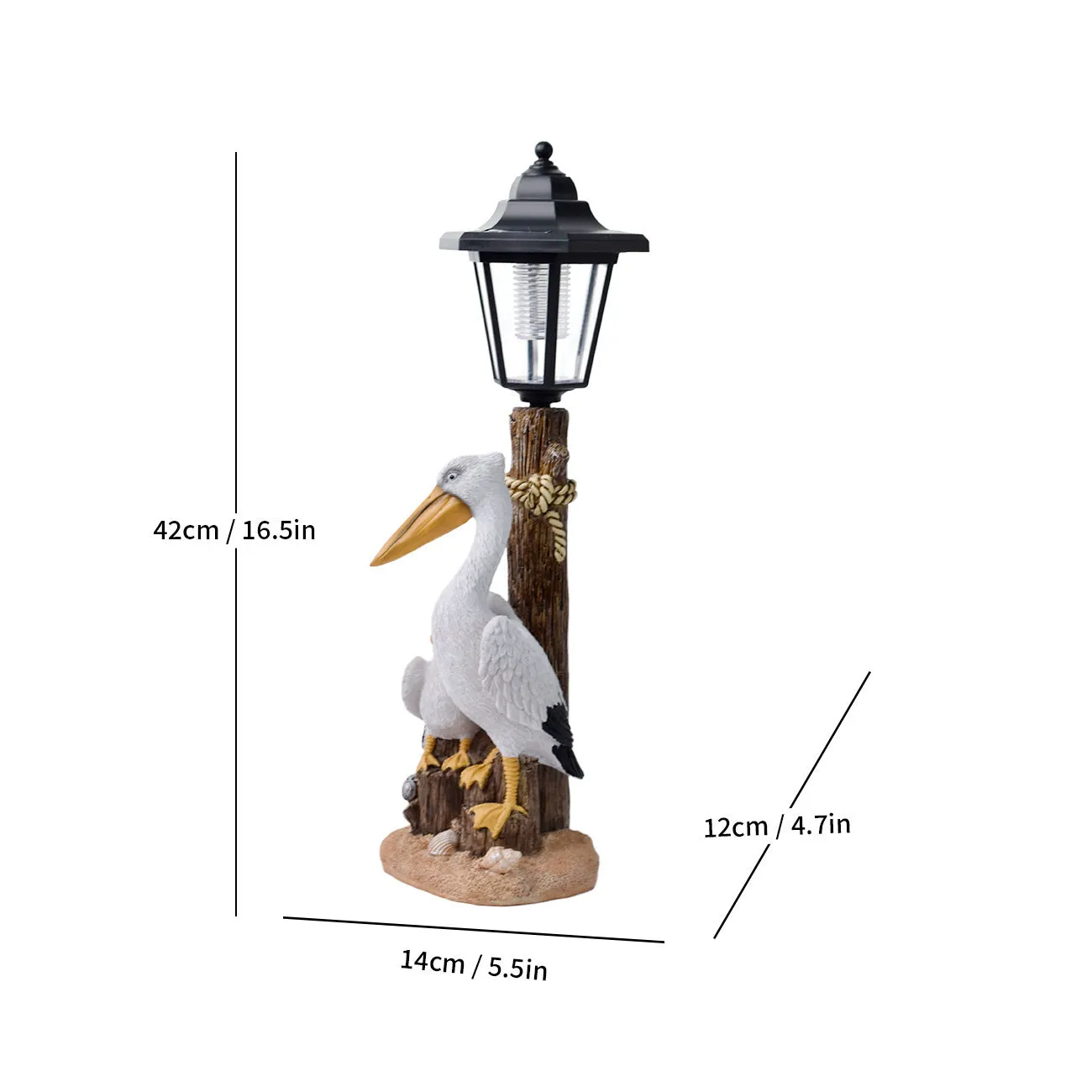 Solar hexagonal garden lamp with American country style design options