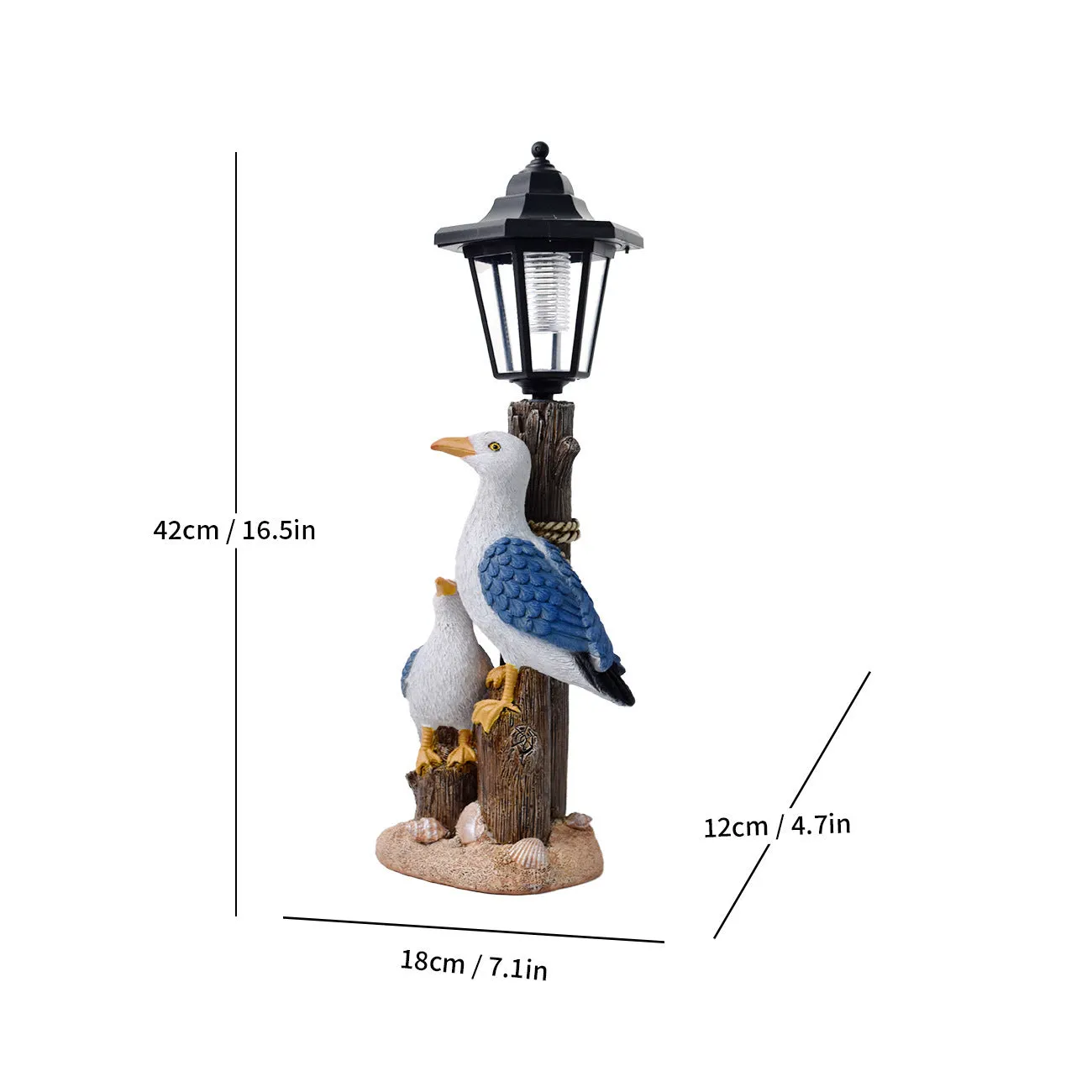 Solar hexagonal garden lamp with American country style design options