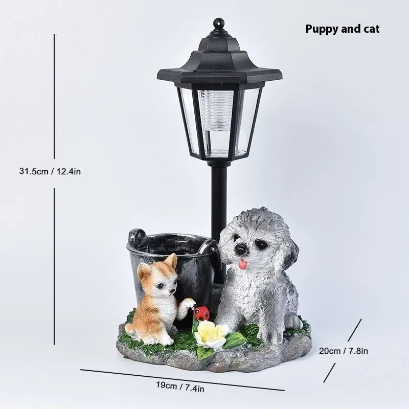 Solar hexagonal garden lamp with American country style design options