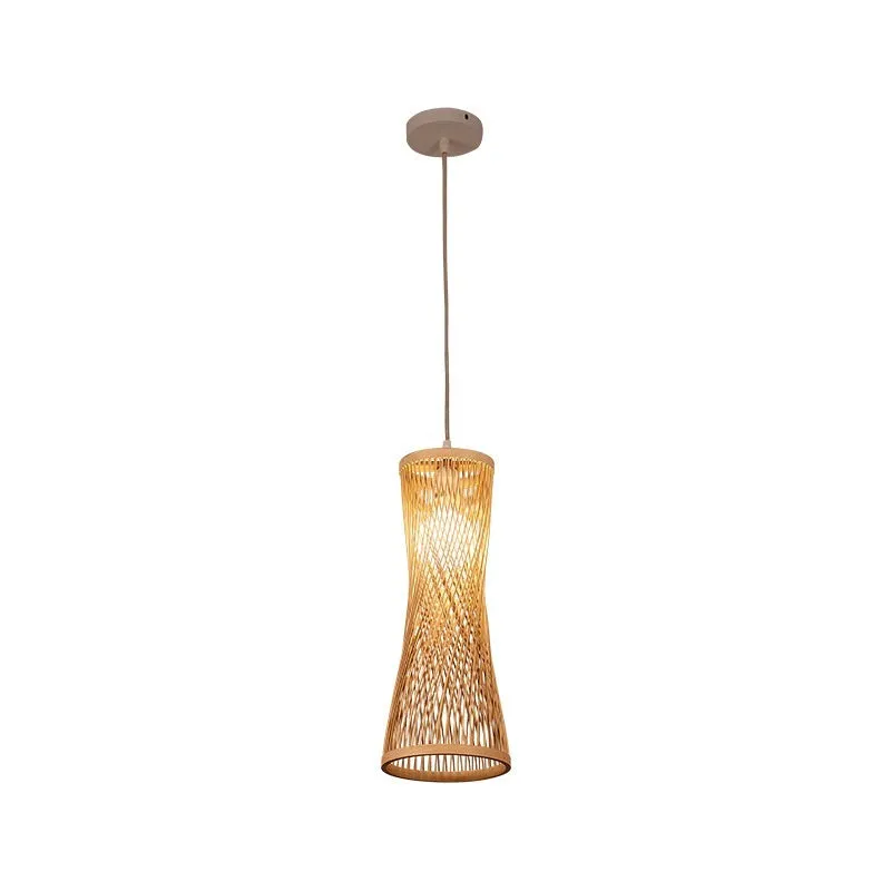 Japanese New Chinese style bamboo artwork chandelier with black disc for restaurant ceiling