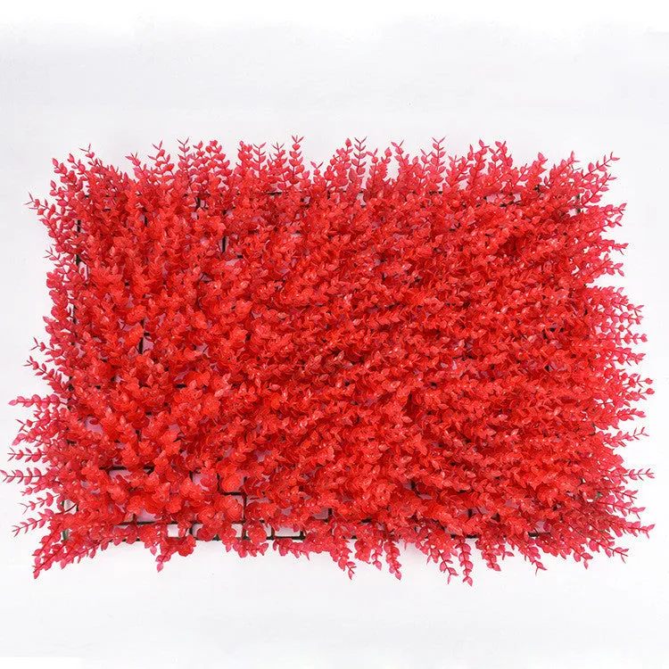 40cm by 60cm artificial lawn wall panel with green plastic petals for exterior wall decoration