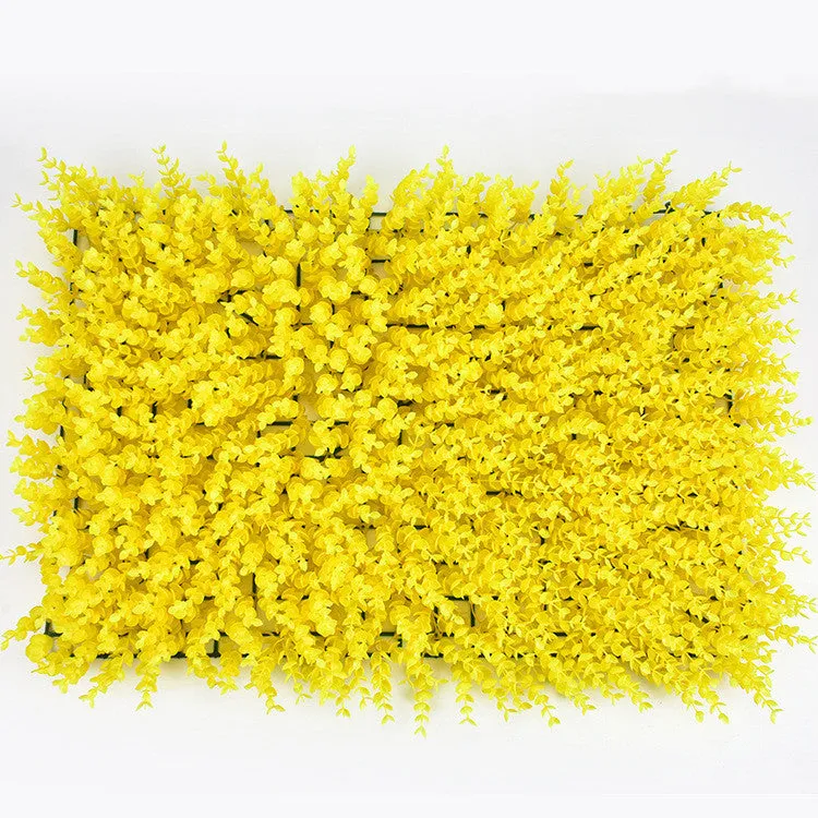 40cm by 60cm artificial lawn wall panel with green plastic petals for exterior wall decoration
