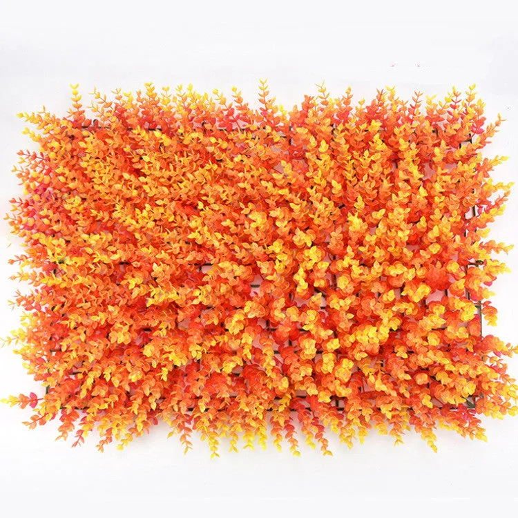 40cm by 60cm artificial lawn wall panel with green plastic petals for exterior wall decoration
