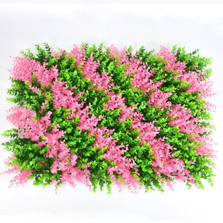 40cm by 60cm artificial lawn wall panel with green plastic petals for exterior wall decoration