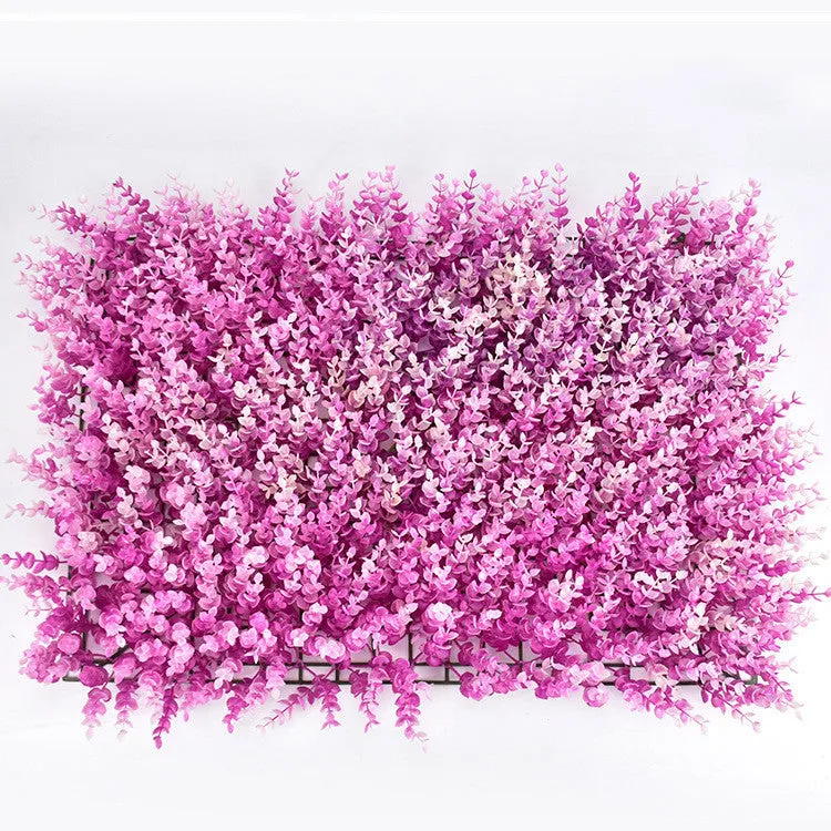 40cm by 60cm artificial lawn wall panel with green plastic petals for exterior wall decoration