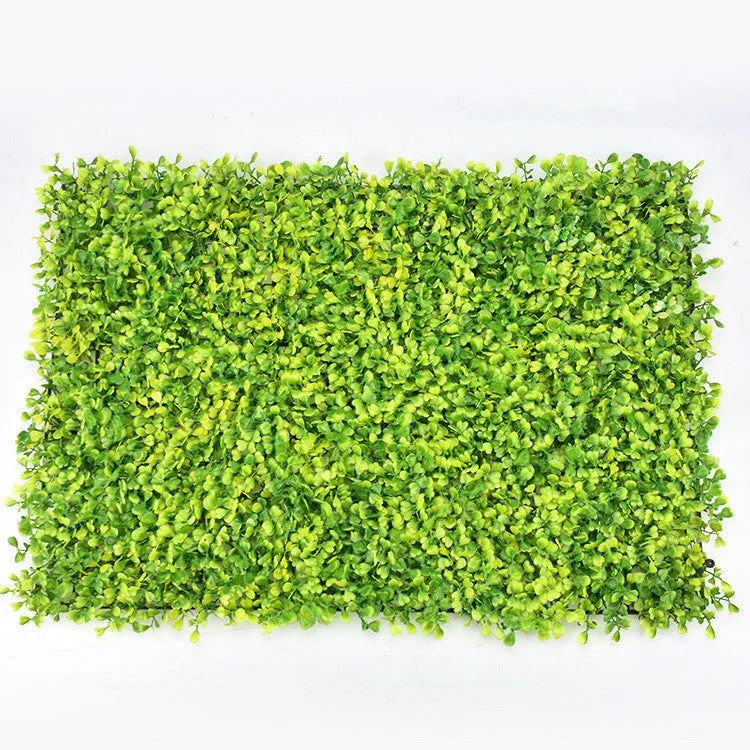 40cm by 60cm artificial lawn wall panel with green plastic petals for exterior wall decoration