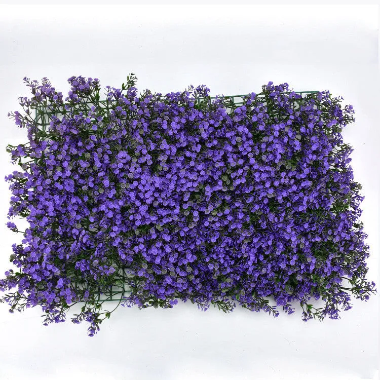 40cm by 60cm artificial lawn wall panel with green plastic petals for exterior wall decoration