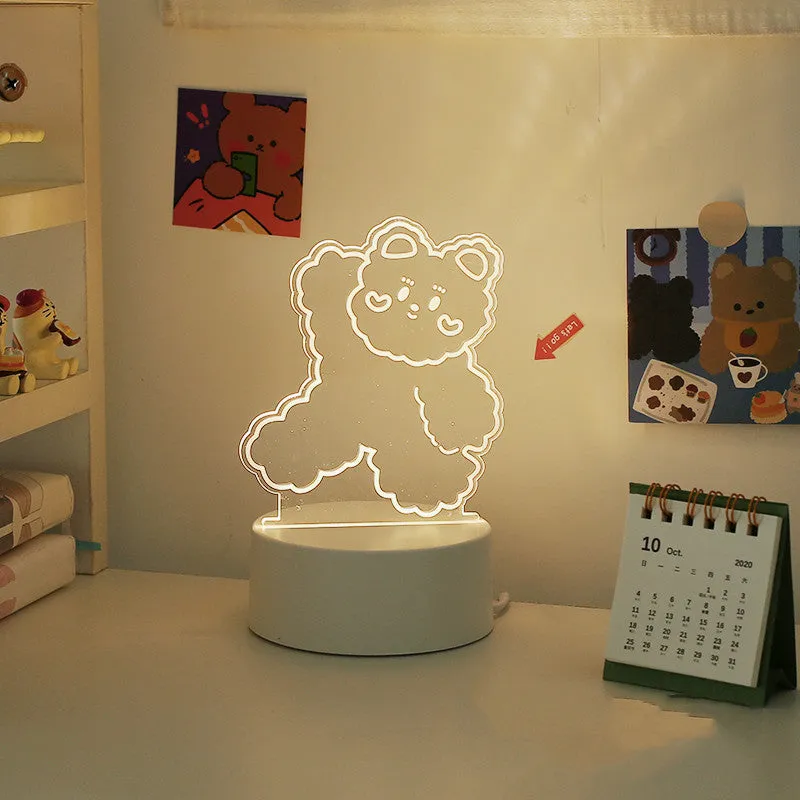 LED bedside night light 9.5x18cm in one of 17 decorative styles with USB or 220V plug option