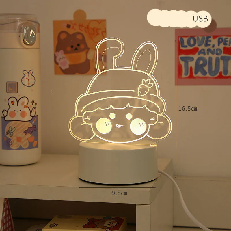 LED bedside night light 9.5x18cm in one of 17 decorative styles with USB or 220V plug option