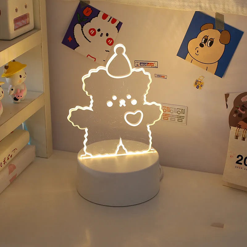 LED bedside night light 9.5x18cm in one of 17 decorative styles with USB or 220V plug option