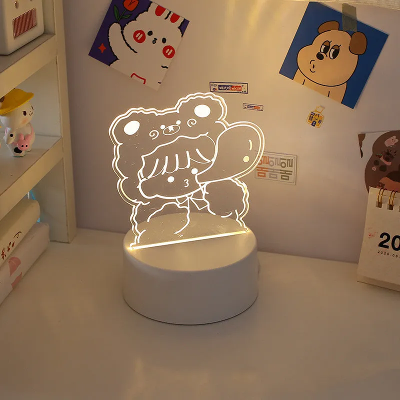LED bedside night light 9.5x18cm in one of 17 decorative styles with USB or 220V plug option