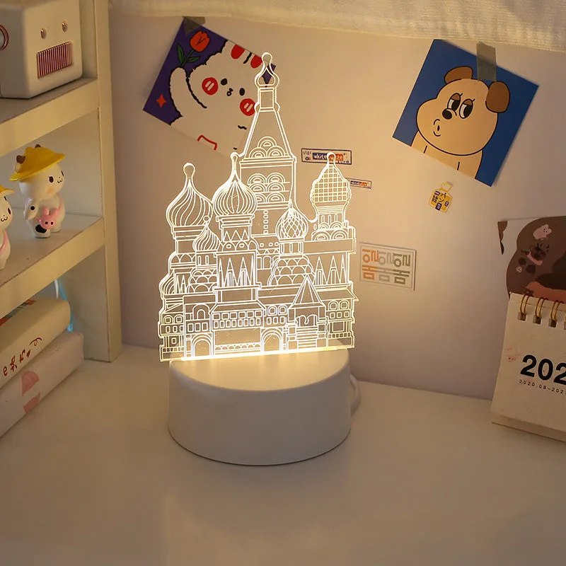 LED bedside night light 9.5x18cm in one of 17 decorative styles with USB or 220V plug option