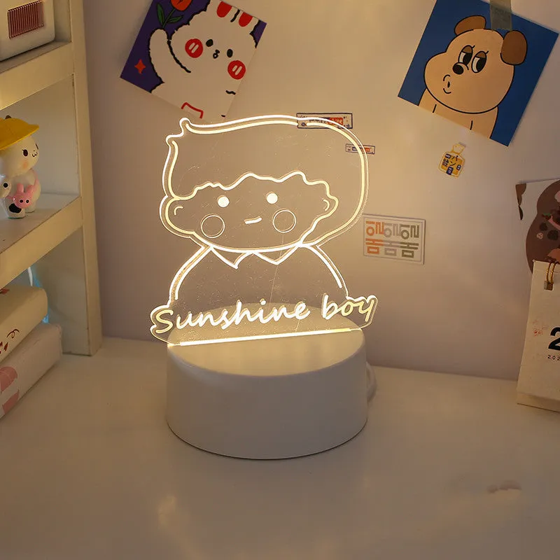 LED bedside night light 9.5x18cm in one of 17 decorative styles with USB or 220V plug option