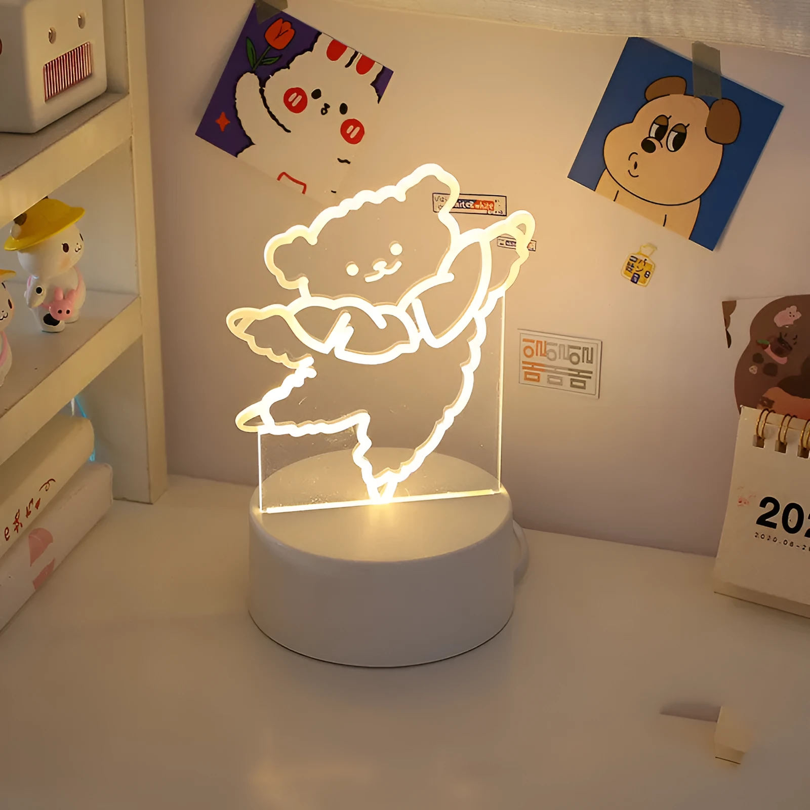 LED bedside night light 9.5x18cm in one of 17 decorative styles with USB or 220V plug option