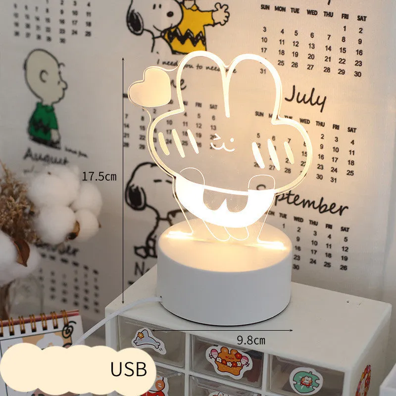 LED bedside night light 9.5x18cm in one of 17 decorative styles with USB or 220V plug option