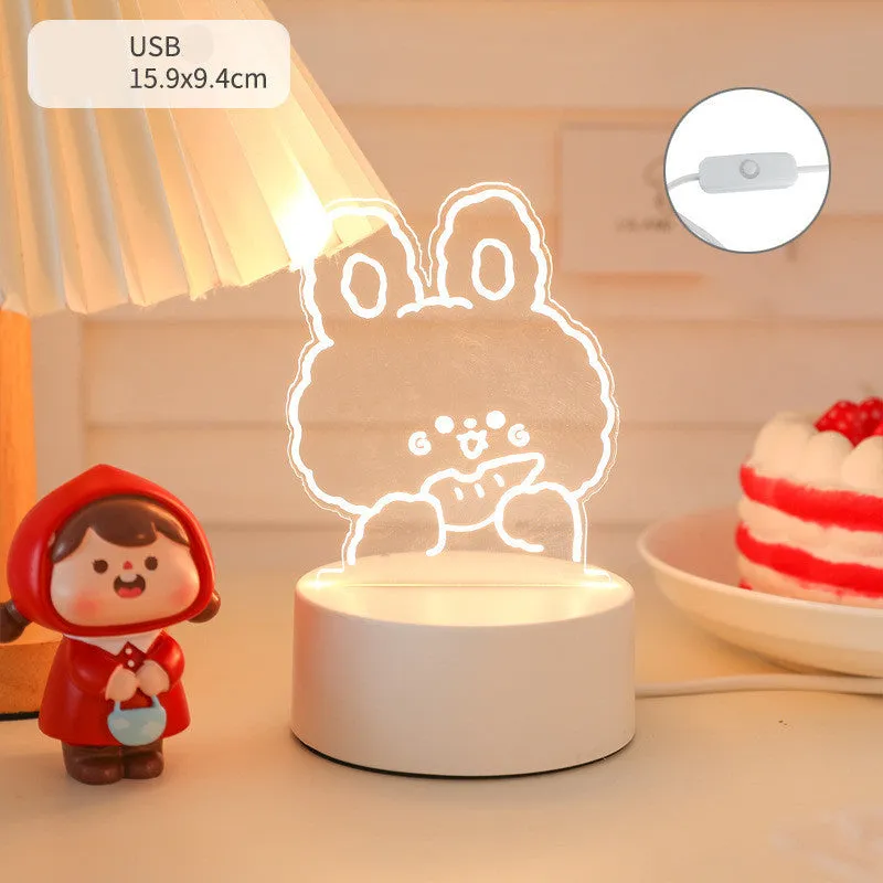 LED bedside night light 9.5x18cm in one of 17 decorative styles with USB or 220V plug option