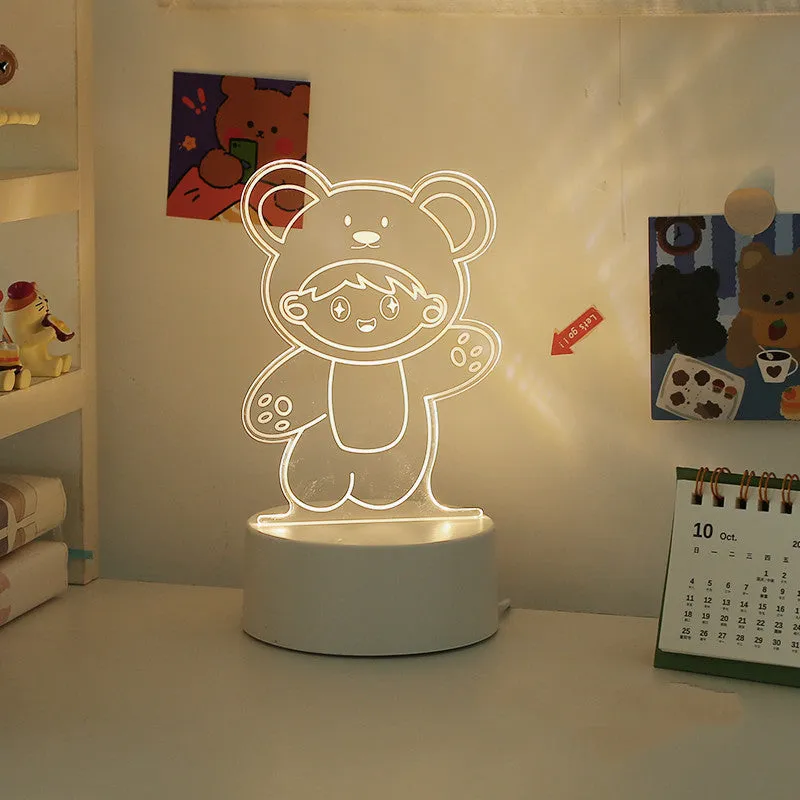 LED bedside night light 9.5x18cm in one of 17 decorative styles with USB or 220V plug option