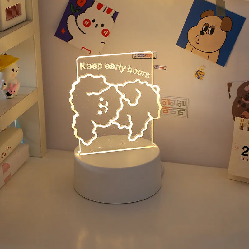 LED bedside night light 9.5x18cm in one of 17 decorative styles with USB or 220V plug option