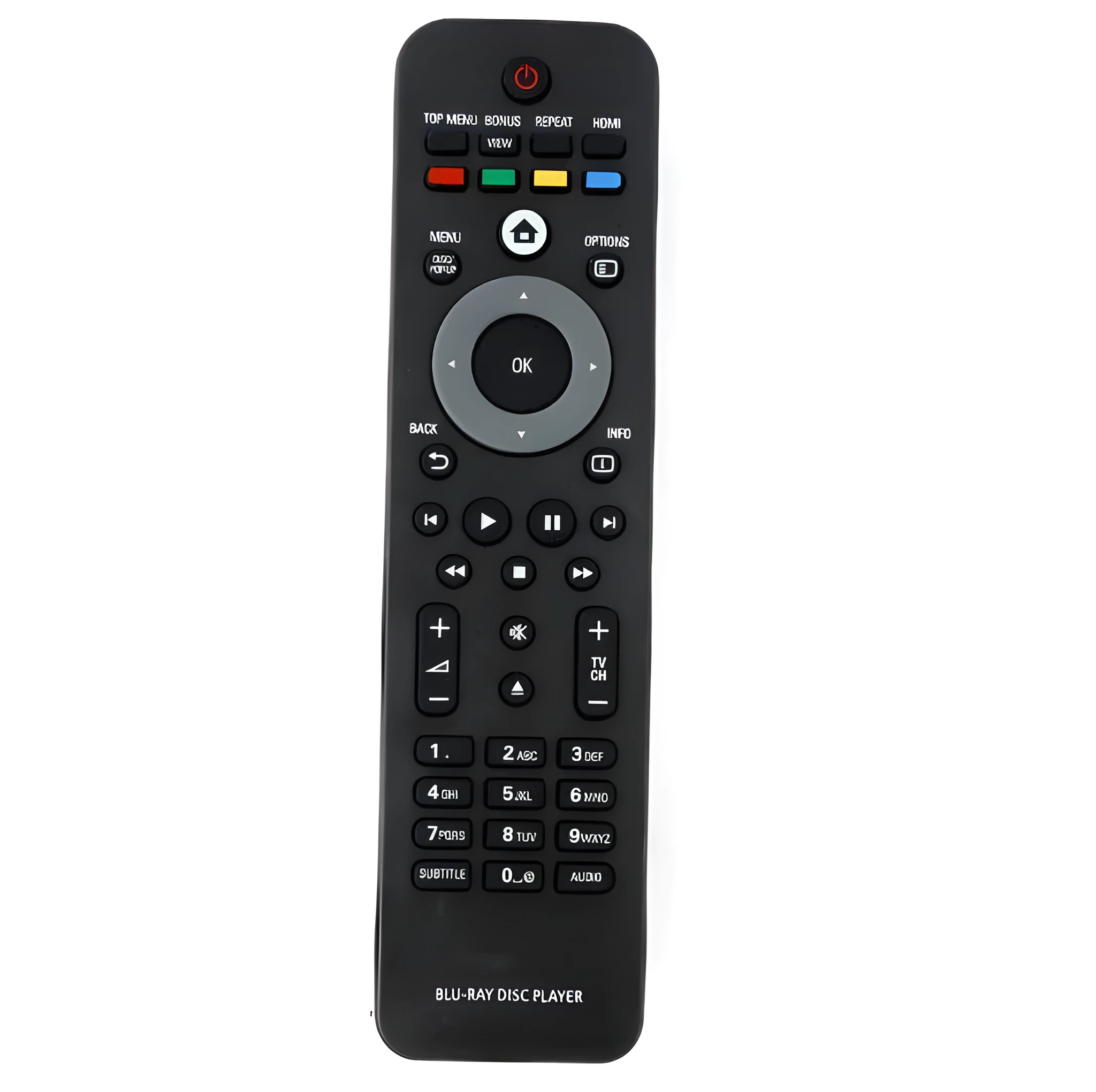 Universal Remote Control Replacement for Philips Blu-ray Disc Player DVD Function Black Plastic 18.5 x 4.7cm Compatible BDP7500/98 BDP7500SL/93 Requires 2 x AA Batteries Not Included