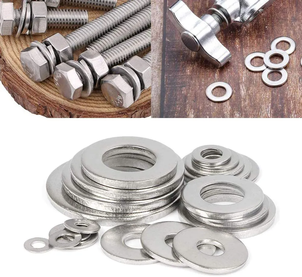 800 piece 304 stainless steel flat washer assortment kit with M2 to M12 sizes