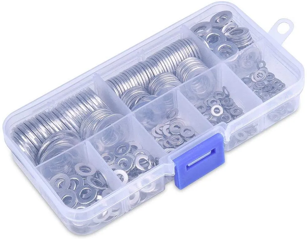 800 piece 304 stainless steel flat washer assortment kit with M2 to M12 sizes