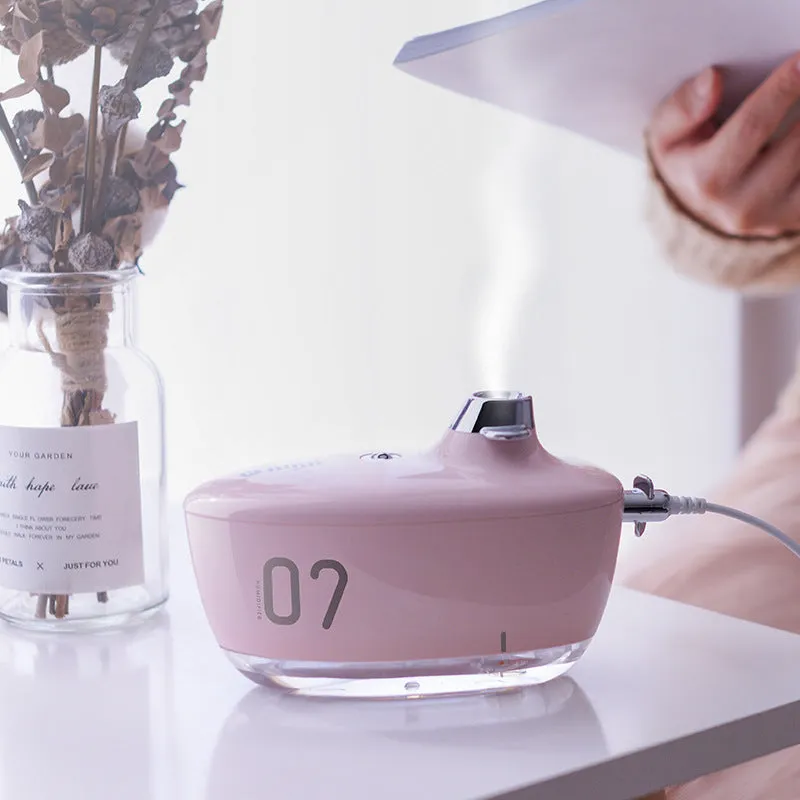USB mini portable air purifying humidifier in green with nano atomization mist