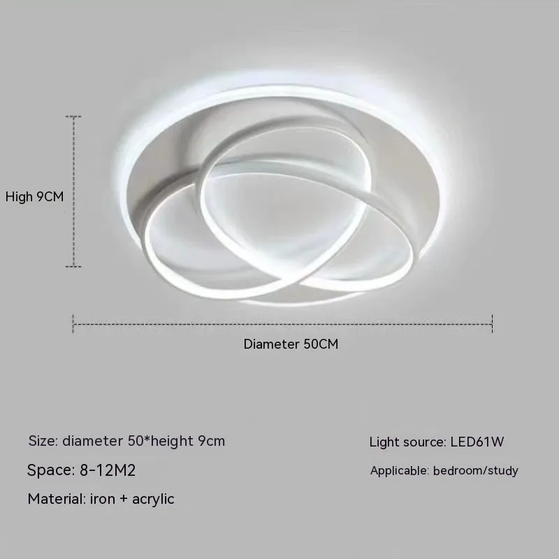 Clover LED ceiling lamp 50cm 61W modern Nordic design black finish living room bedroom ceiling light