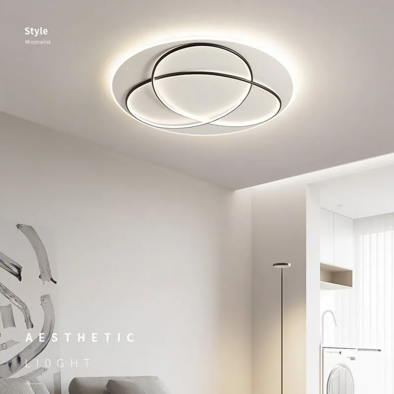 Clover LED ceiling lamp 50cm 61W modern Nordic design black finish living room bedroom ceiling light
