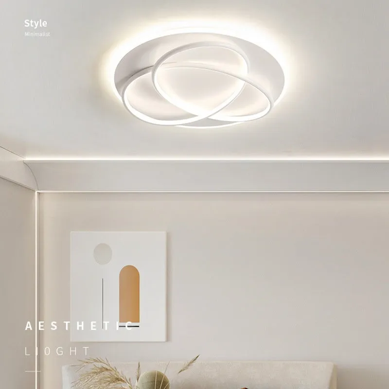 Clover LED ceiling lamp 50cm 61W modern Nordic design black finish living room bedroom ceiling light