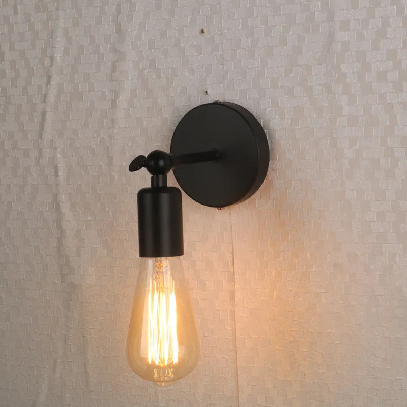American black industrial style small wall lamp wrought iron antique finish indoor