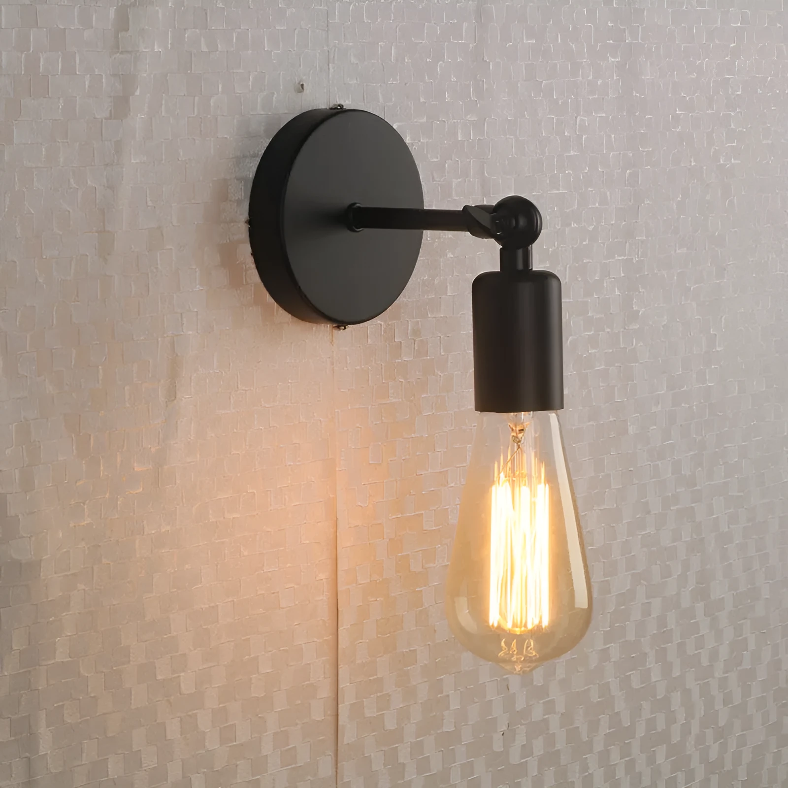 American black industrial style small wall lamp wrought iron antique finish indoor