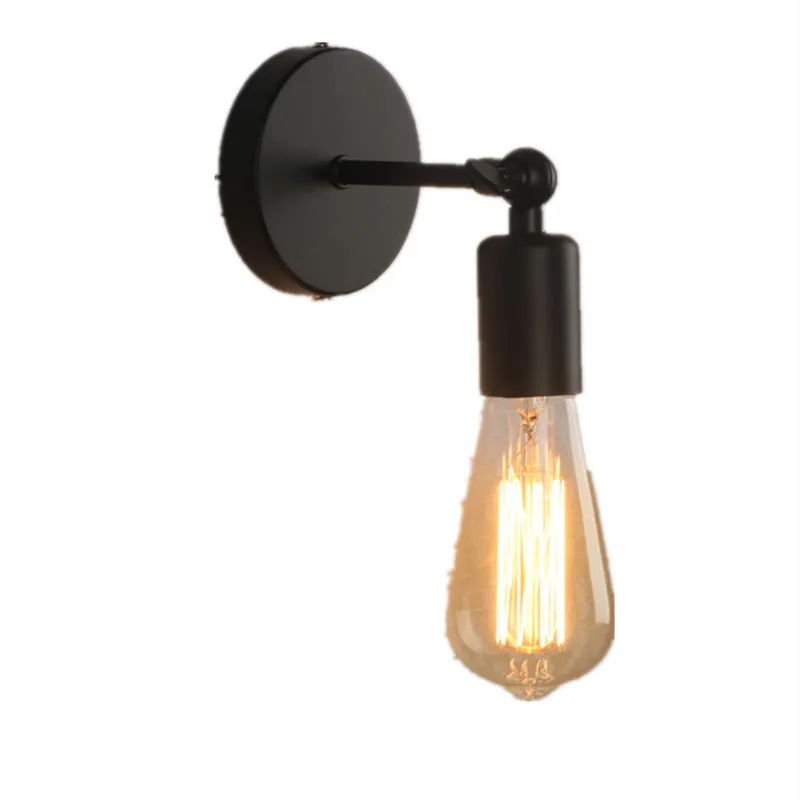 American black industrial style small wall lamp wrought iron antique finish indoor