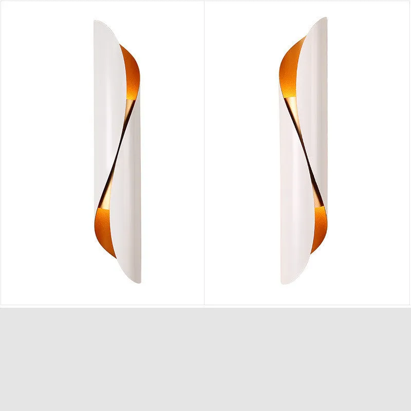 Modern cylindrical wall lamp in black aluminium and iron finish for living room decoration