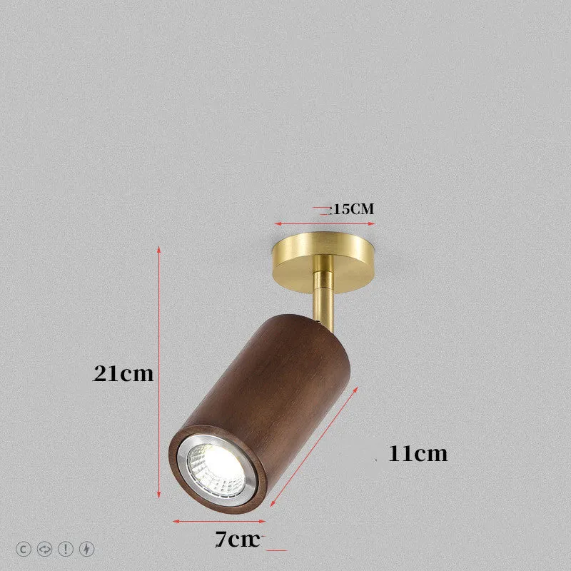 Wooden ceiling lamp surface mounted downlight round shade 750x65x130mm 220V LED for corridor living room bedroom hotel room