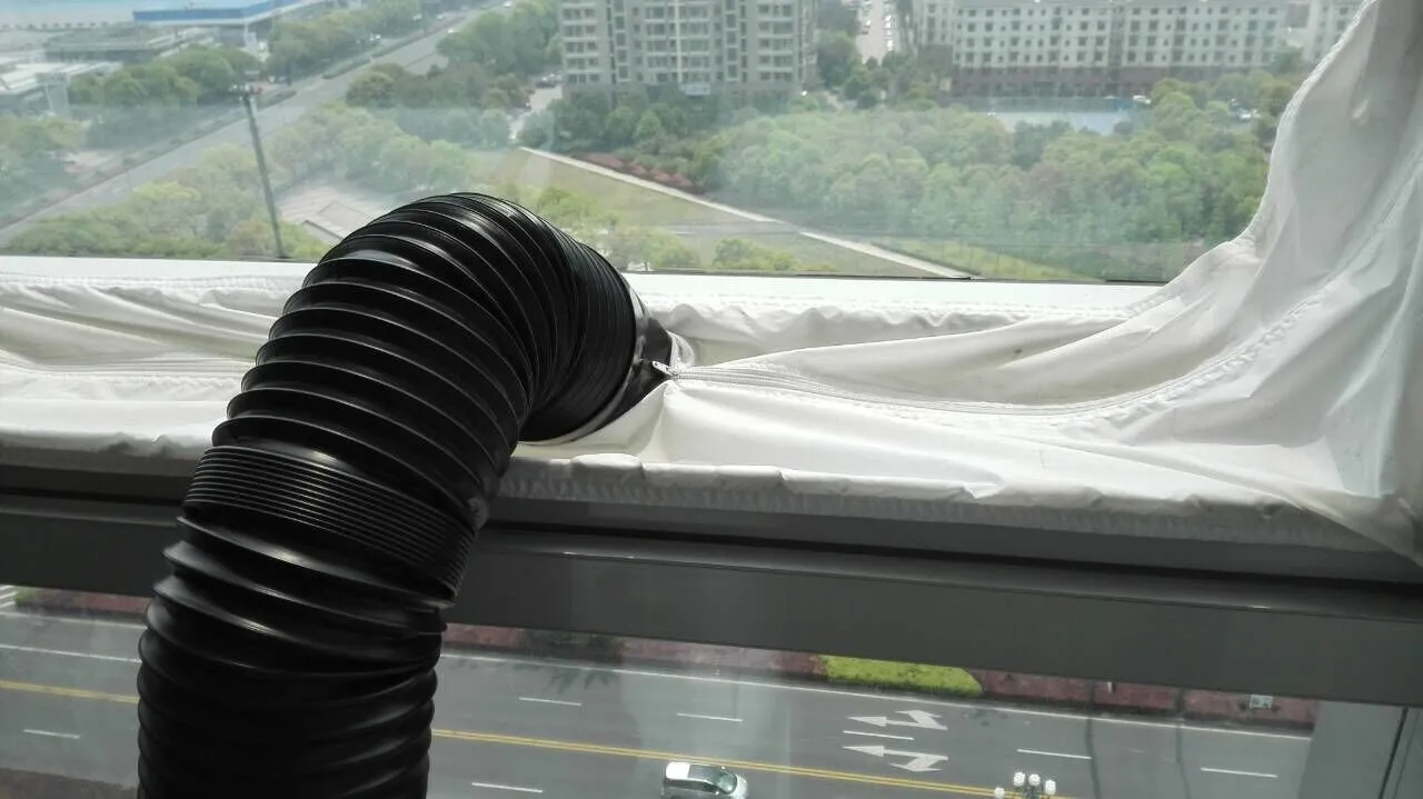 AirLock sealing plate cloth baffle for portable air conditioner window up to 400 cm perimeter silver gray colour