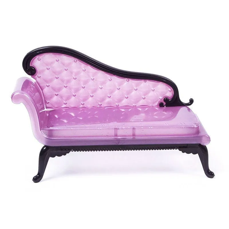 Plastic doll sofa for dollhouse furniture, non-toxic, lightweight, single piece in carton packaging
