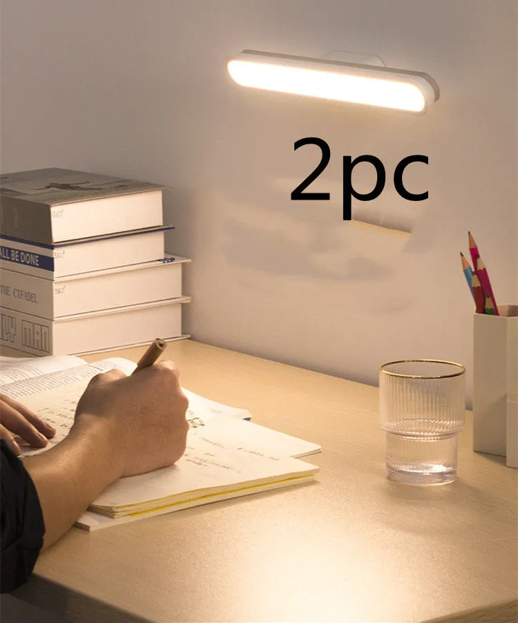 Baseus magnetic LED desk lamp hanging on a wardrobe rail, white, with touch switch and USB port