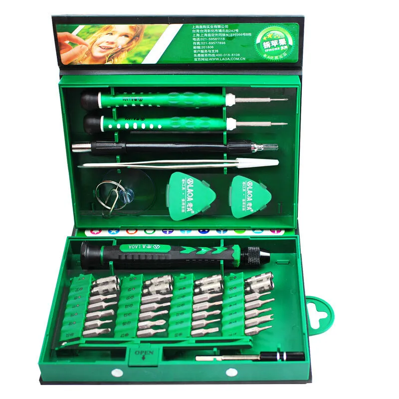 38-in-1 folding screwdriver set for mobile phone repair and DIY tool kit