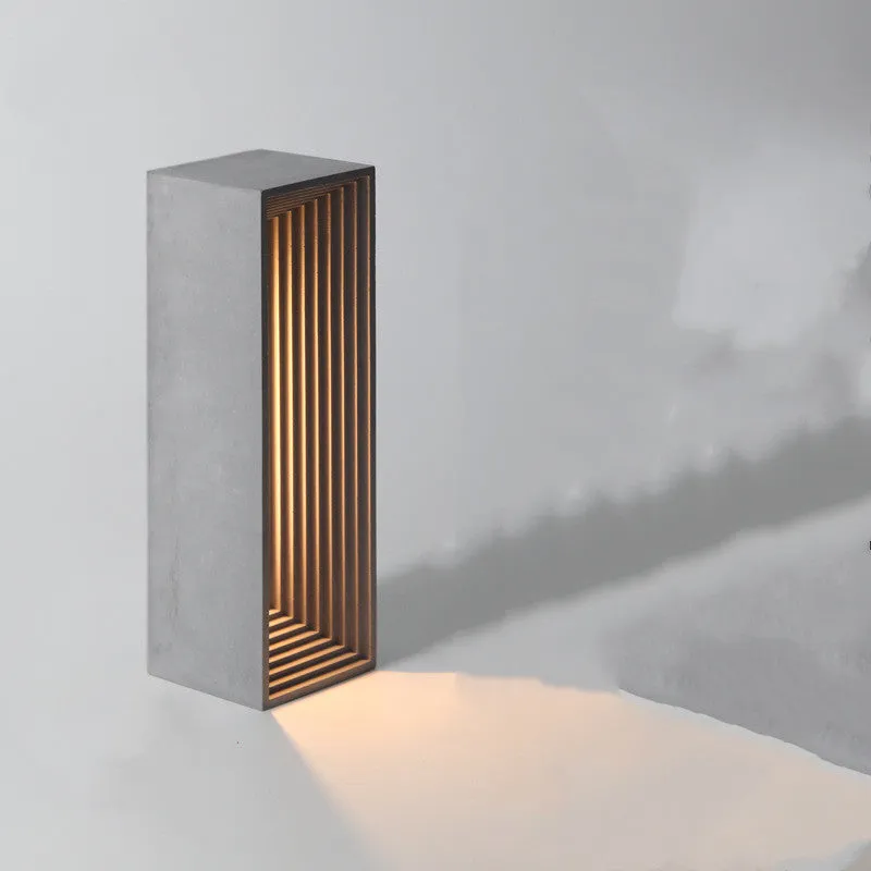 Concrete building table lamp LED night light gift in cement grey finish